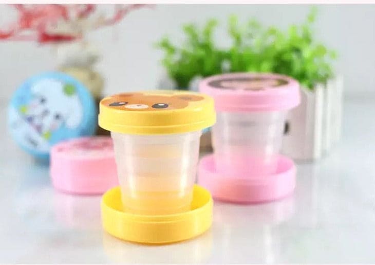 Folding Magic Water Cup, Kids Cartoon Drinking Cup, Travel Silicone Retractable Portable Outdoor Coffee And Cup, Telescopic Collapsible Plastic Cup, Household Kitchen & Dining Sports & Outdoors Mug, Folding Cups with Lid