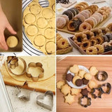 Set Of 12 Stainless Steel Cookie Cutter, Biscuit Baking Mold, Stainless Steel Cookie Mold, Biscuit Press Stamp,  Mini Shapes Fondant Cutter Set, Baking Accessories Cake Decoration Tool, Geometric Set for Biscuit Cutter