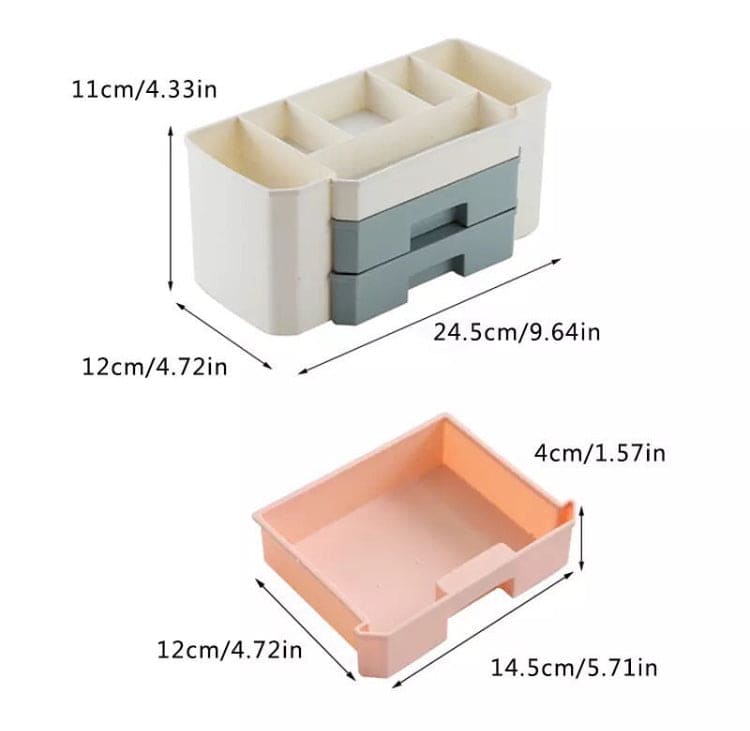 New Desktop Makeup Box, Professional Saving Space Desktop Cosmetics Storage Case, Drawer Type Box Cosmetic Organizer, Cosmetic Organizer/Box for Bathroom