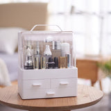 Creative Drawer Type Cosmetics Storage Box With Cover, Dust-Proof Skin Care Products Rack Dressing Table Desktop Finishing Box, Multi-layer Drawer Makeup Organizer, Cosmetic Cotton Swab Container