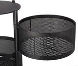 Round Multi Tier Rotary Storage Basket, 360 Degree Rotatable Kitchen Shelf, Multilayer Living Room Basket, Multifunction Fruit And Vegetable Basket, Storage Basket Rack, Floor Stand Multi Tier Drawer Rolling Trolley Cart