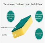 6 Pcs Double Sided Dishwashing Sponge, Emery Magic Cleaning Sponge