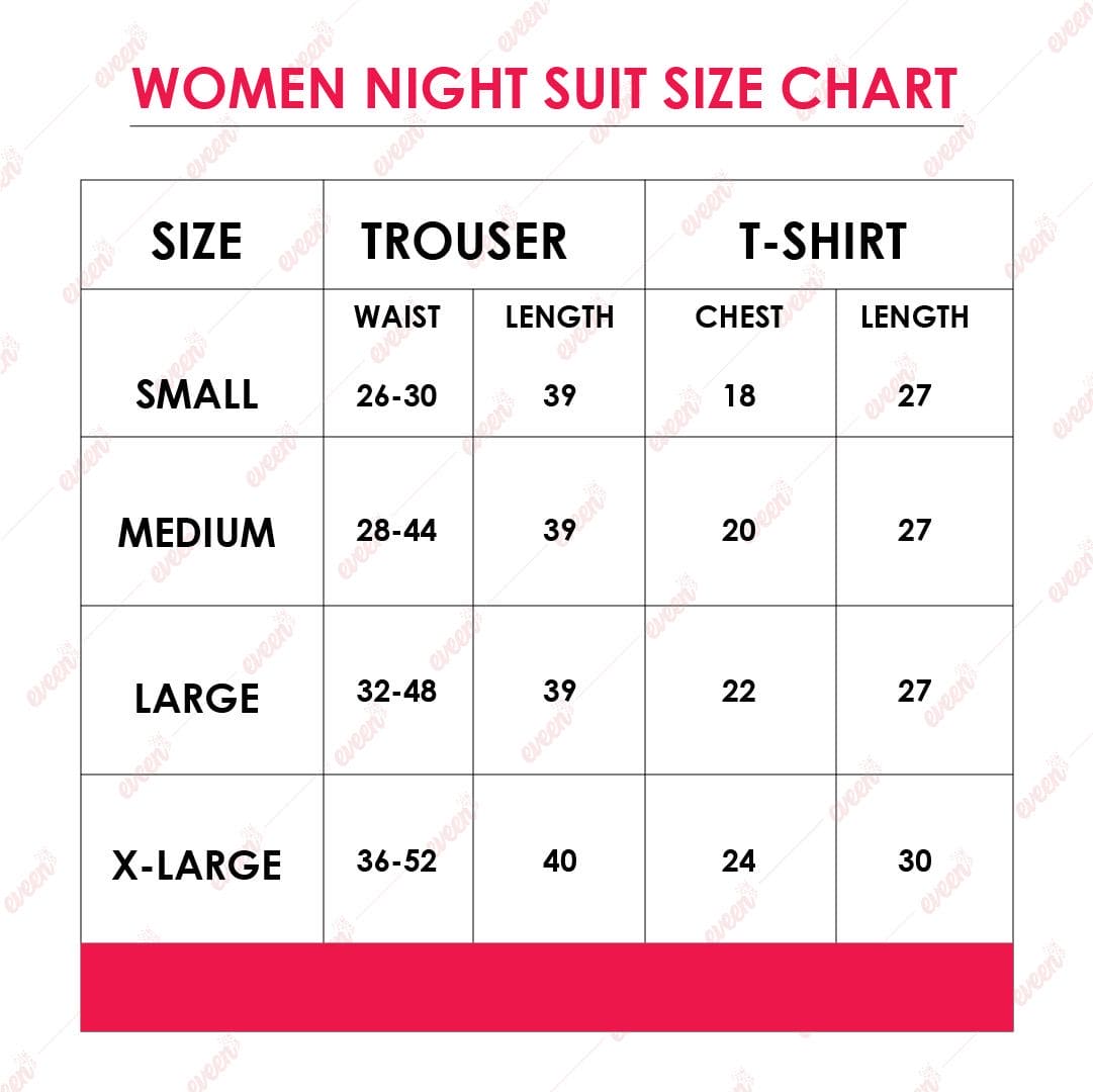 Red Cow Print Night Suit For Women, Strip Pajama Women's Night Wear