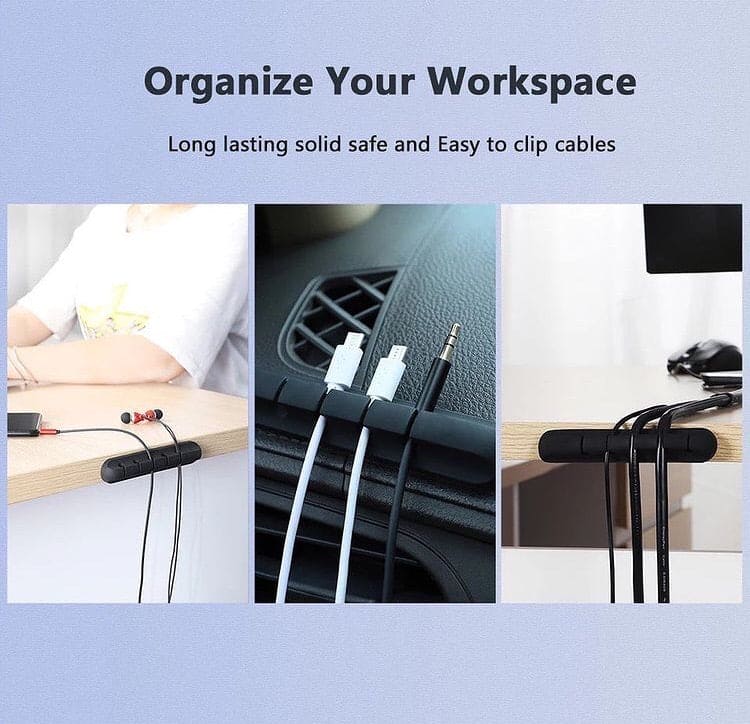 Silicone Cable Organizer Clips, Silicone Cable Holder, Self Adhesive Power Cord Holder