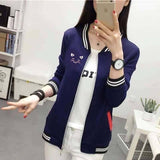 Winters Women's Bomber Jacket, Baseball Printed Zipper Jacket For Women, Casual Neck Fragrant Winter Coats For Women Long Sleeve Patchwork Coat