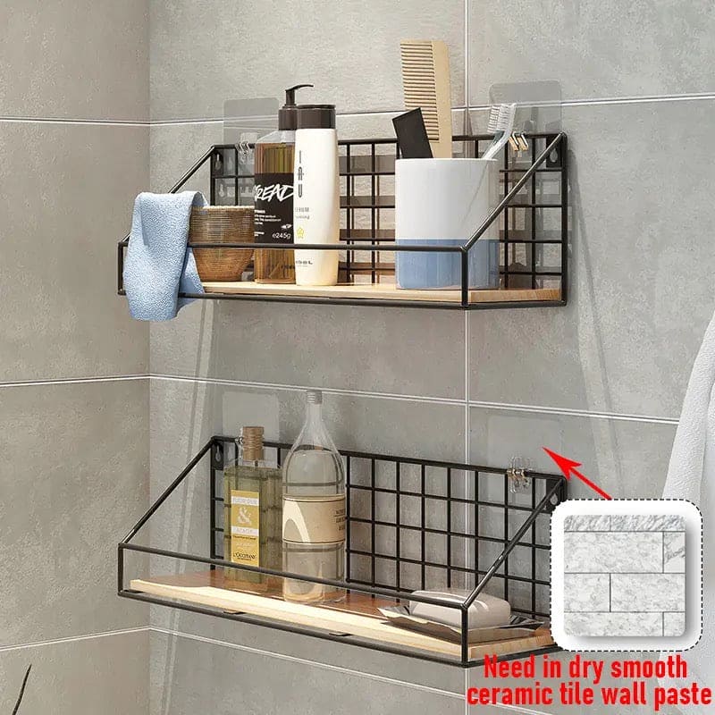 Gird Wall Shelf, Grid Wall Hanging Shelf, Wire Wood Organizer,  Iron Floating Display Shelf, Home Decorative Hanging Grid Basket, Wall Art Shelve Flower Pot Stand