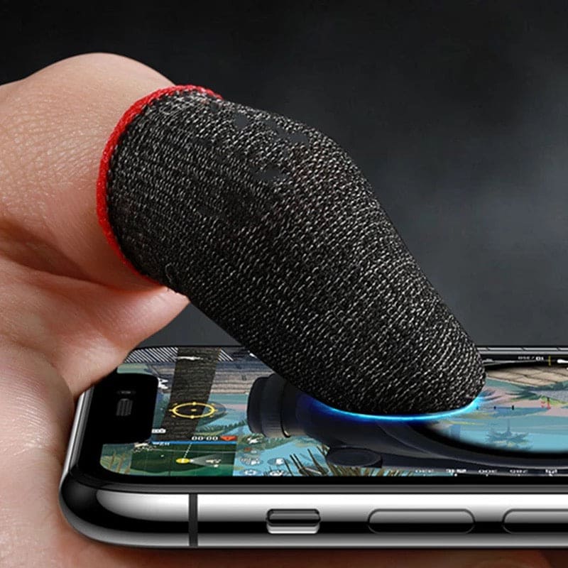 1 Pair Finger Sleeves For Gaming, Sweatproof Gloves Breathable Fingertips For Mobile Games, Non-Scratch Sensitive Touch Screen Gaming Finger Thumb Sleeve Gloves