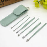 Set Of 6 Ear Pick Earwax Removal Kit, Ear Care Set, Ear Wax Removal Tool, Stainless Steel Earpick Wax Remover Piercing Kit, Earwax Collector Cleaning Ear Care Tools, Ear Wax Curette Spoon