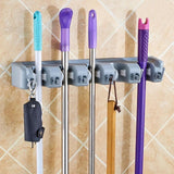 Magic Mop Holder, Multifunctional Broom Holder, ABS Mop Holder, Kitchen Bathroom Organizer Rack, Brush Broom Organizer Hanger, Household Mop Brush Hanger, 4 Position Broom And Mop Holder