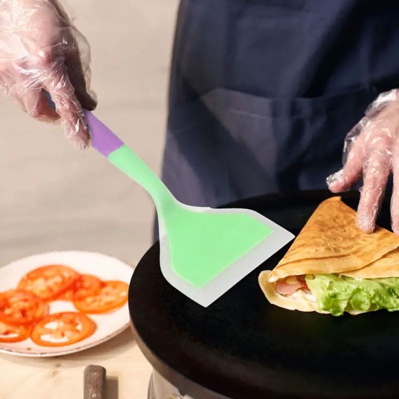 Silicone Spatula Scrapper, Cooking Utensils Beef Meat Egg Kitchen Scraper, Shovel Non Stick Spatula, Wide Pizza Cooking Tools, Non Stick Food Turner Lifters, Food Grade Silicone Cooking Spatula