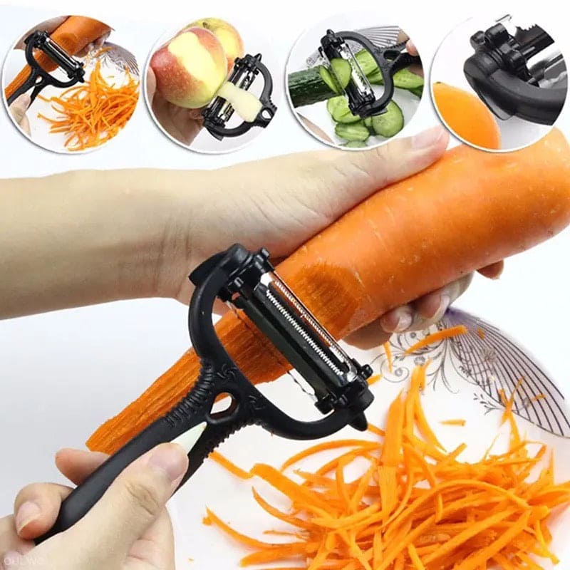 Simple Vegetable Peeler, Multifunctional  Rotary Vegetable Peeler, Stainless Steel Rotary Grater, Cabbage Potato Slicer Fruit Knife Kitchen Gadget, Multi Purpose 360 Degree Rotary Kitchen Tool