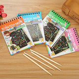 Children Graffiti Notebook, Black Page Magic Drawing Book, Painting Notepad for Kids, DIY Scratch Drawing Notes Paper, Graffiti Painting Coils Drawing Book, Color Scratch Art Mini Notes, Scraping Drawing Paper