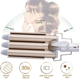 Triple Wave Hair Curler, Triple Curling Iron Wand, Crimping Iron Large Wave Hair Styling Tool, Ceramic Curling Tongs, Professional Hair Waver Tools, Wave Waver Styling Tools