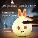 Silicone Rabbit Lamp, Cute Kids Night Light Lamp, Rabbit Lamp For Room Decoration, Cute Warm Night Light