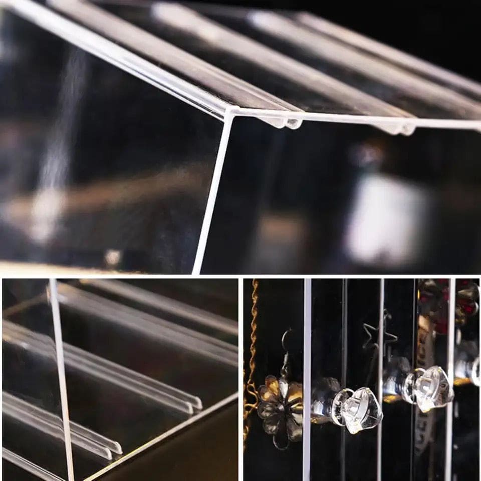 Acrylic Transparent Jewellery Cosmetic Box, Cosmetic Lipstick Jewellery Storage Box, Jewellery Display Organizing Shelve, Luxury Drawer Shelf Organizer, Jewellery Display Stand, Dustproof Jewellery Rack Display, Transparent Crystal Jewellery Rack