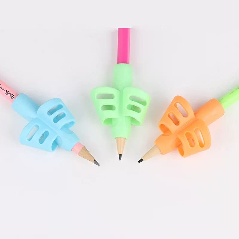 3Pcs Creative Two Finger Pencil Grips, Fingers Silicone Pen Holder For Students, Child Cute Writing Correction Stationery, Student Stationery Teaching Equipment