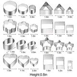 Set Of 12 Stainless Steel Cookie Cutter, Biscuit Baking Mold, Stainless Steel Cookie Mold, Biscuit Press Stamp,  Mini Shapes Fondant Cutter Set, Baking Accessories Cake Decoration Tool, Geometric Set for Biscuit Cutter