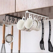 Clever Metal Hook Rack, Multi Hooks Mug Hook Rack Space Saving Quality Cabinet Hook Multifunctional Storage Holder Hanging Cup Holder Kitchen Organizer, Multifunctional Stuck Board Organizer, Under Cabinet Closet Hook Rack