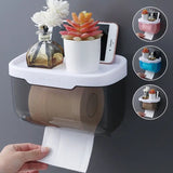 Wall Mounted Sticking Tissue Holder, Punch-free Toilet Paper Holder Box, Waterproof Napkin Shelf Organizer, Paper Towel Case, Mobile Phone Storage Shelf Tray, Kitchen Bathroom Tissue Dispenser