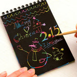 Children Graffiti Notebook, Black Page Magic Drawing Book, Painting Notepad for Kids, DIY Scratch Drawing Notes Paper, Graffiti Painting Coils Drawing Book, Color Scratch Art Mini Notes, Scraping Drawing Paper