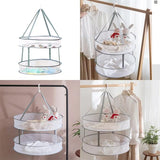 Clothes Drying Basket, Hanging Sweater Net Pocket, Thickened Anti-Deformation Cardigan Drying Rack, Double Layer Socks Drying Bag, Drawing Laundry Basket