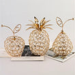 Metal Crystal Craft Fruit Ornament, Apple Pear Pineapple Living Room Decoration, Creative Luxury Home Decoration, Metal Hollow Decoration, Home Furnishings Ornaments, Crystal Desktop Ornament