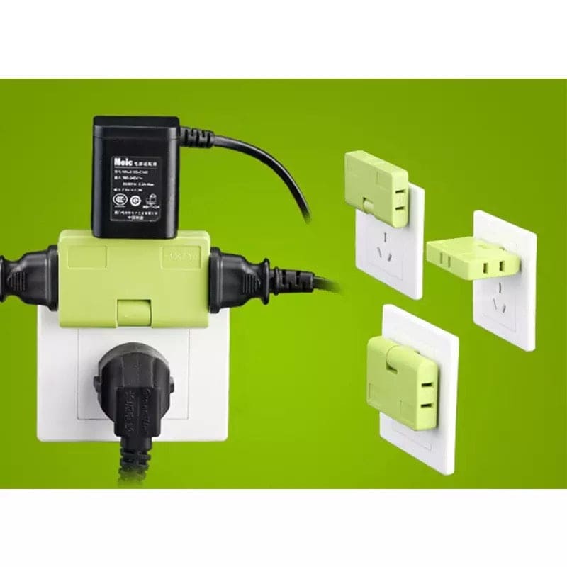 3 in 1 Extension Plug Adapter, 2-Prong Rotatable Socket Converter, 360˚ Degree Multi-Plug Ultra-Thin Foldable Charger Plug, Wireless Socket Adapter