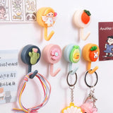 Set Of 10 Cute Cartoon Wall Hook, Cute Wall Hooks Key Holder, Cartoon Fruits Shape Hook For Kids Room Home Decor, Coat Towel Hanging Plastic Mask Holder, Kitchen Bathroom Organizer Wall Decor, Home Accessories