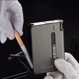 Focus Automatic Lighter, Automatic Cigarettes Holder, 10 Pcs Cigarette Case, Portable Automatic Cigarette Holder Without Lighter, Metal Cigarette Boxes, Lighter Gadget For Men, Multifunction Cigarette Holder