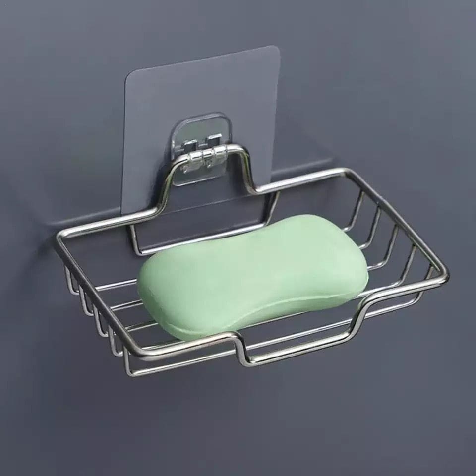 Stainless Steel Soap Dish, Creative Soap Rack, Drill Free Soap Sponge Storage, Wall Mounted Shampoo Holder, Stainless Steel Soap Sponge Holder