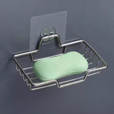 Stainless Steel Soap Dish, Creative Soap Rack, Drill Free Soap Sponge Storage, Wall Mounted Shampoo Holder, Stainless Steel Soap Sponge Holder