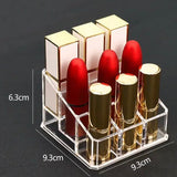 Lipstick Display Stand Holder, Acrylic Lipstick Storage Box, Acrylic Makeup Organizer, Desktop Lipstick Display Storage Box, Cosmetic Nail Polish Storage Rack, Desktop Dressing Table for Lip Glaze Brushes Bottles