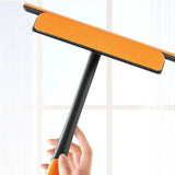 3 In 1 Multifunctional Wiper Brush, Glass Wiper Cleaning Scrubber With Duster, Adjustable Handle Window Cleaner Wiper, Net Screen Cleaning Brush, Household Bathroom Kitchen Glass Scraper Cleaner, Rotatable Silicone Squeegee