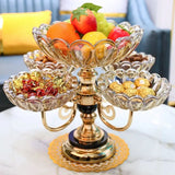 Multilayer Candy Platter, European Metal Fruit Bowl, Creative Light Luxury Snack Candy Plate,  Home Living Room Coffee Table Tray, Decorations Fruit Bowl, Rotatable Fruit Basket