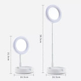 Foldable Selfie Stick Ring Light Tripod For Phone With Mirror, Mobile Live Bracket Led Light, Portable Desktop Lamp Photography Props LED For Phone, Beauty Selfie Stick With Light