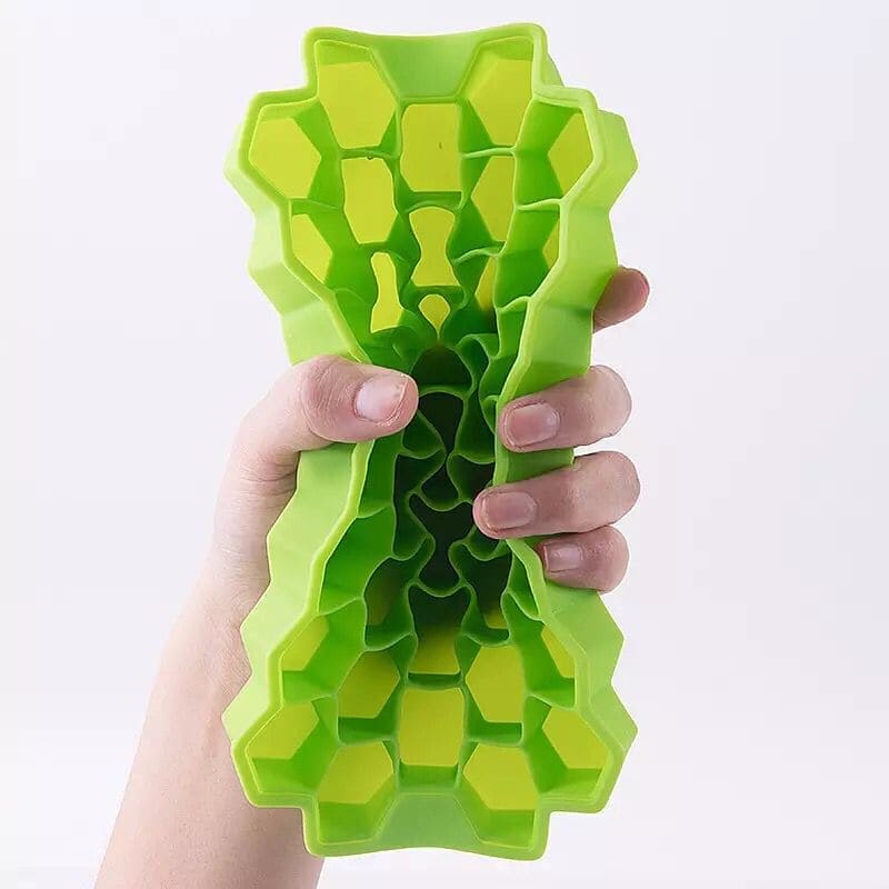 Silicone 37 Cells Hexagonal Honeycomb Shaped Ice Tray, Easy Release Mini Ice Cube Tray With Lid