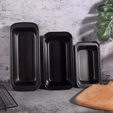 Rectangular Baking Tray, Nonstick Carbon Steel Baking Pan Cake Tools, Black Non-Stick Mold Storage Trays Sausage Bread, High Temperature Resistant Bread Baking Tray, Carbon Steel Non-stick Toast Mold, Bakeware Baking Tool