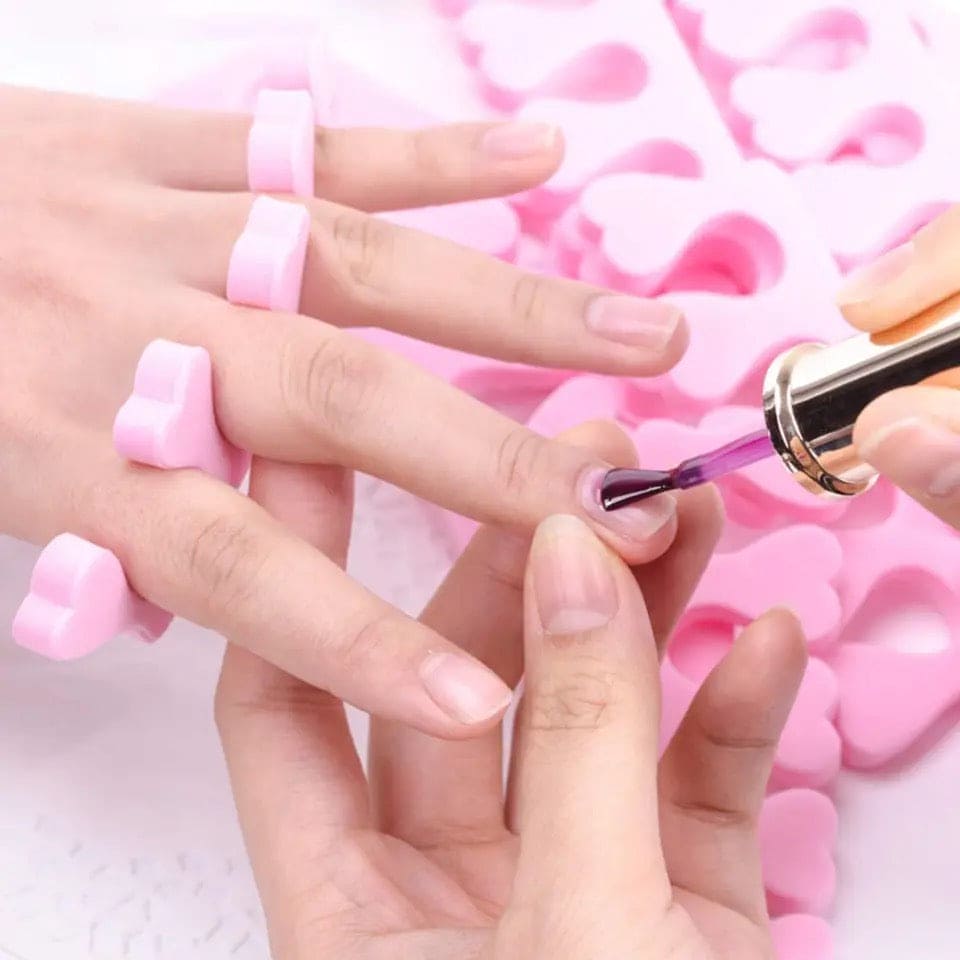 Set Of 2 Finger Toe Separator, Manicure Pedicure Gel Divider, Finger Dividers Separators, Finger Foot Sponge Soft Gel, Portable Finger Spacer, Soft Foam Sponge Spacer, Toe Nail Separator