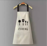Women Wipeable Kitchen Apron, Enlarged Pocket Waterproof Oil-Proof Coffee Pinafore, Cooking Baking  Adult Bib, Kitchen Bib Aprons For Women & Men