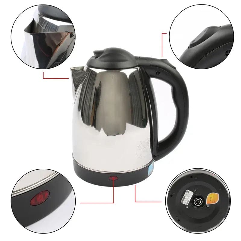 2L Stainless Steel Electric Kettle, Electric Teapot Water Boiler, Samovar Tea Thermos Pot, Anti Over Heat Thermal Mug, Portable Travel Water Boiler, Household Quick Heating Hot Water Boil Kettles, Electric Automatic Cut Off Jug Kettle