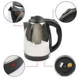 2L Stainless Steel Electric Kettle, Electric Teapot Water Boiler, Samovar Tea Thermos Pot, Anti Over Heat Thermal Mug, Portable Travel Water Boiler, Household Quick Heating Hot Water Boil Kettles, Electric Automatic Cut Off Jug Kettle
