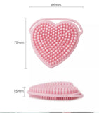 Set of 3 Silicon Heart Sponge, Baby Shampoo Shower Brush, Children Silicone Rubbing Mud, Massage Body Bath Brush, Kids Skin Care Nursing Bath Rubbing Supplies