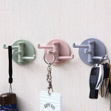 Three Branch Rotating Seamless Adhesive Hook, Strong Bearings Stick Kitchen Wall Hook, Bathroom Hanger, Kitchen Wall Hook