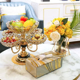 Multilayer Candy Platter, European Metal Fruit Bowl, Creative Light Luxury Snack Candy Plate,  Home Living Room Coffee Table Tray, Decorations Fruit Bowl, Rotatable Fruit Basket
