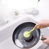 Set Of Three Steel Vool Brush, Long Handle Brush Set, Washing Pot Brush, Artifact Cleaning Steel Wire Ball Dishwashing Brush, Kitchen Cleaning Brush