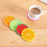Pack of 6 Fruit Shaped Coasters, Tropical Fruit Mug Coasters, Multi-Color Heat Insulation Coasters