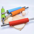 Metal Kitchen Roti Belan, Silicone Flour Stick Rolling Pin, Steel Handle Dough Roller, Non-Stick Dough Roller