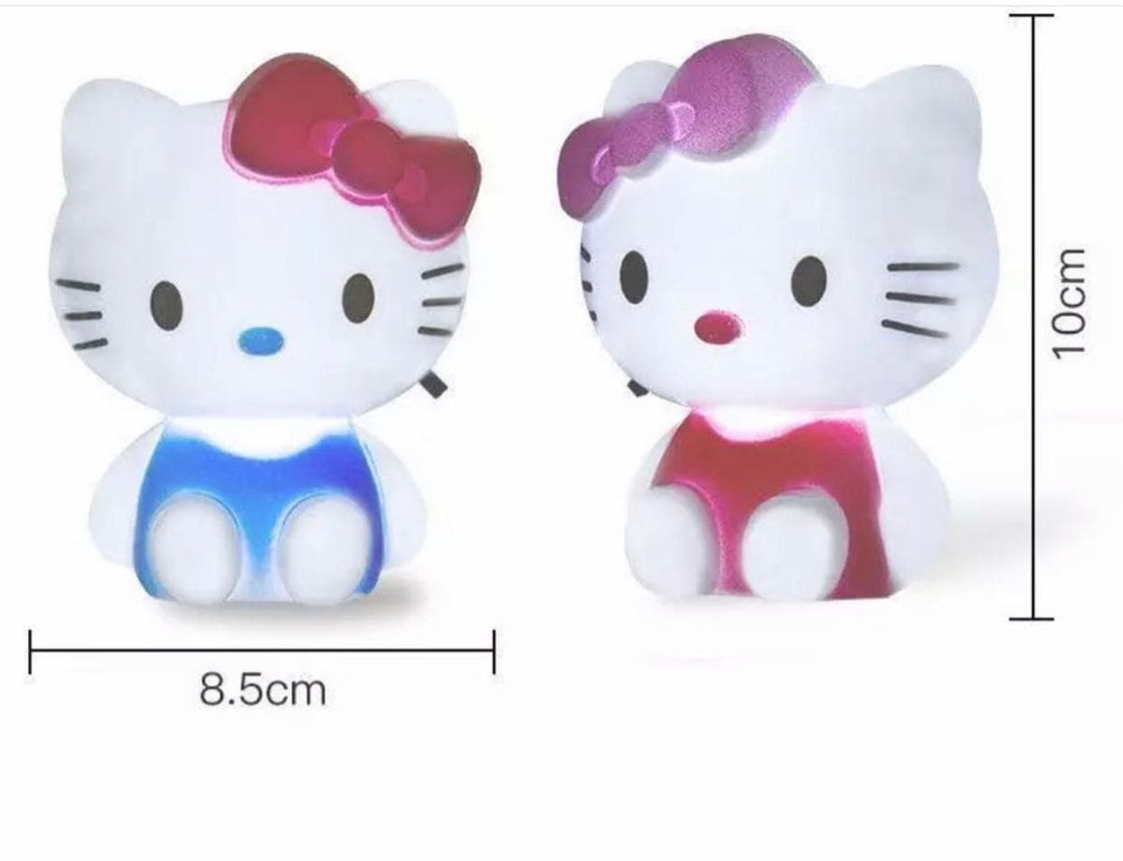 Hello Kitty Night Light, Cartoon Kitty Modeling Tri  Color LED Night Light, Eye Protection Plug Lamp
