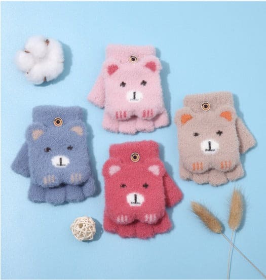 Warm Baby Gloves, Winter Mittens Gloves for Baby Kids Toddler, Unisex Cute Warm Fleece Thick Thermal Gloves for Boys Girls