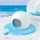 Cute Kids Digital Alarm Clock, 7 Color Alarm Clock, Cute Wake Up Timer Alarm Clock, Touch Control Digital Clock,  Colors Change Night Glowing Digital Alarm Clock, Natural Sounds Table Watch, Round Snooze Led Alarm Clock